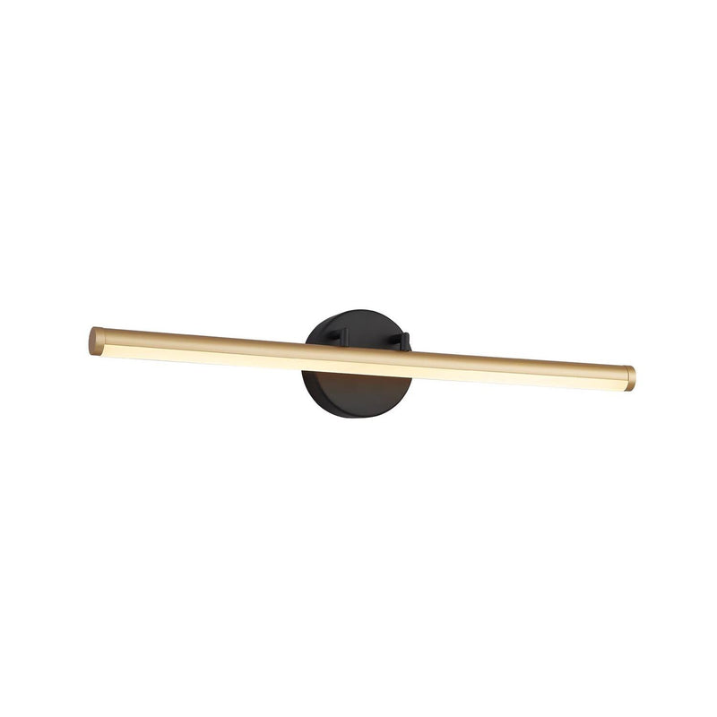 Justice Designs NSH-9115-MBBR LED Linear Wall/Bath, Matte Black w/ Brass