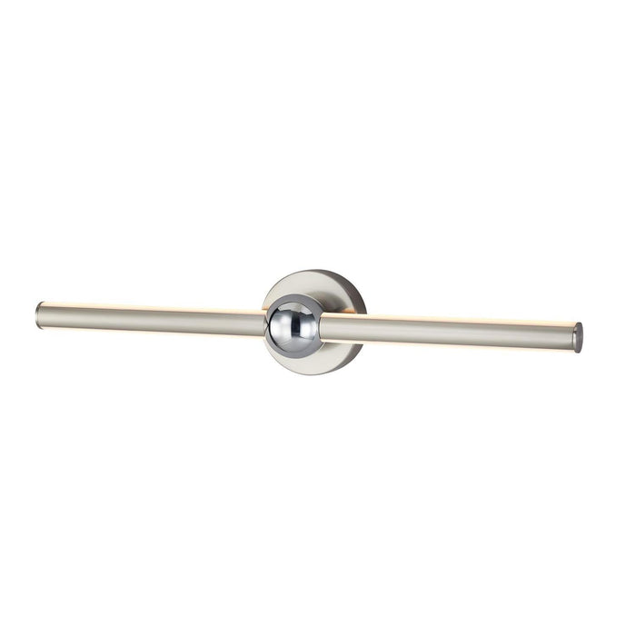 Justice Designs NSH-9125-NCCR LED Linear Wall/Bath, Brushed Nickel w/ Chrome