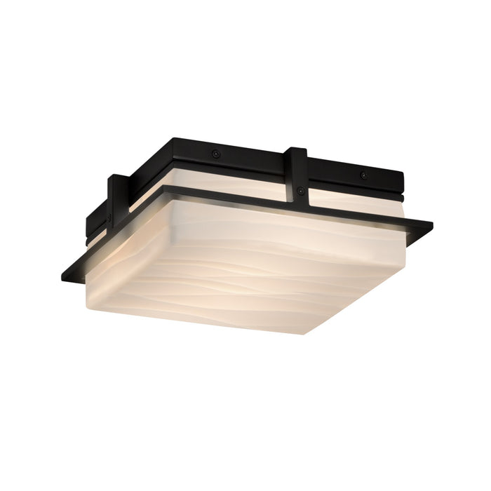 Justice Designs PNA-7560W-WAVE-MBLK LED Outdoor Flush Mount, Matte Black