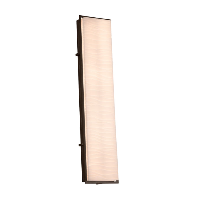 Justice Designs PNA-7566W-WAVE-DBRZ LED Outdoor Wall Sconce, Dark Bronze