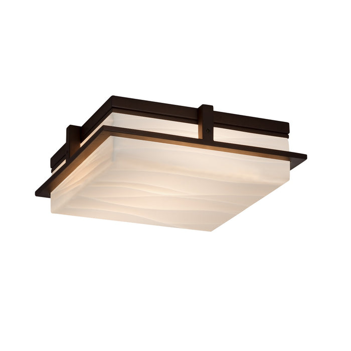 Justice Designs PNA-7569W-WAVE-DBRZ LED Outdoor Flush Mount, Dark Bronze