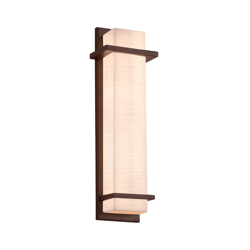 Justice Designs PNA-7614W-WAVE-DBRZ LED Outdoor Wall Sconce, Dark Bronze