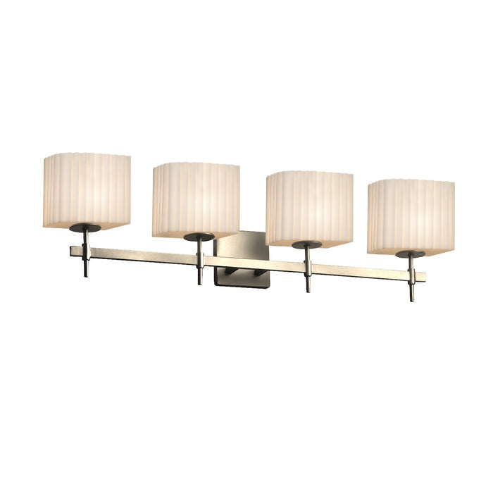 Justice Designs PNA-8414-55-PLET-NCKL Four Light Bath Bar, Brushed Nickel