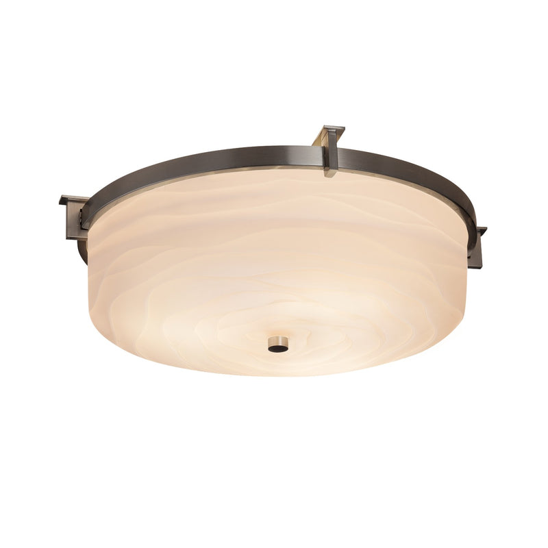 Justice Designs PNA-8985-WAVE-NCKL Two Light Flush-Mount, Brushed Nickel