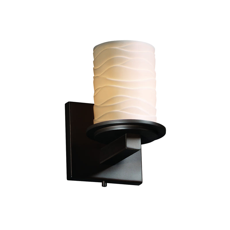 Justice Designs POR-8771-10-WAVE-DBRZ-LED1-700 LED Wall Sconce, Dark Bronze