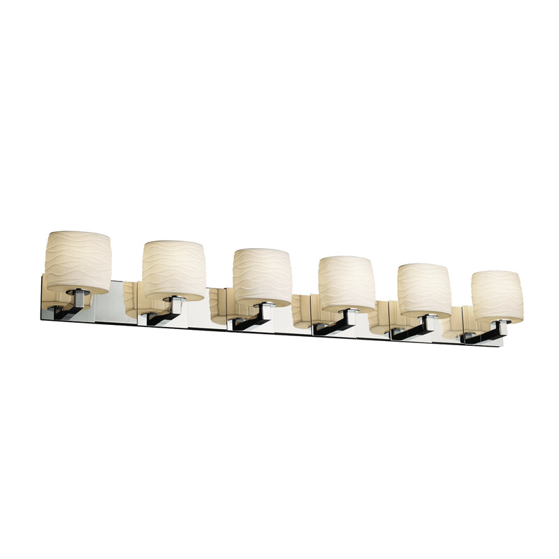 Justice Designs POR-8926-30-WAVE-CROM-LED6-4200 LED Bath Bar, Polished Chrome