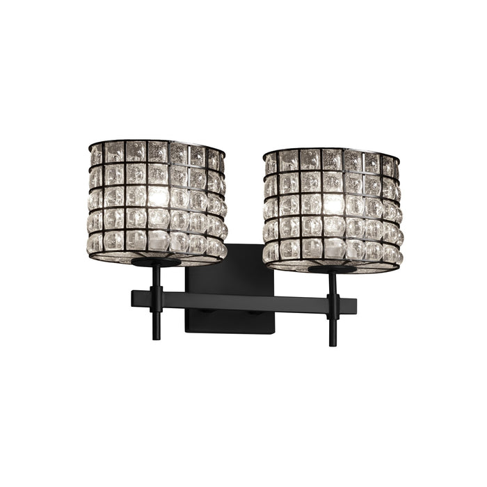 Justice Designs WGL-8412-30-GRCB-MBLK Two Light Bath Bar, Matte Black