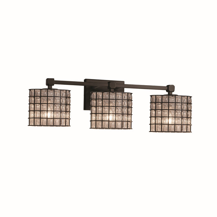 Justice Designs WGL-8423-30-GRCB-MBLK Three Light Bath Bar, Matte Black
