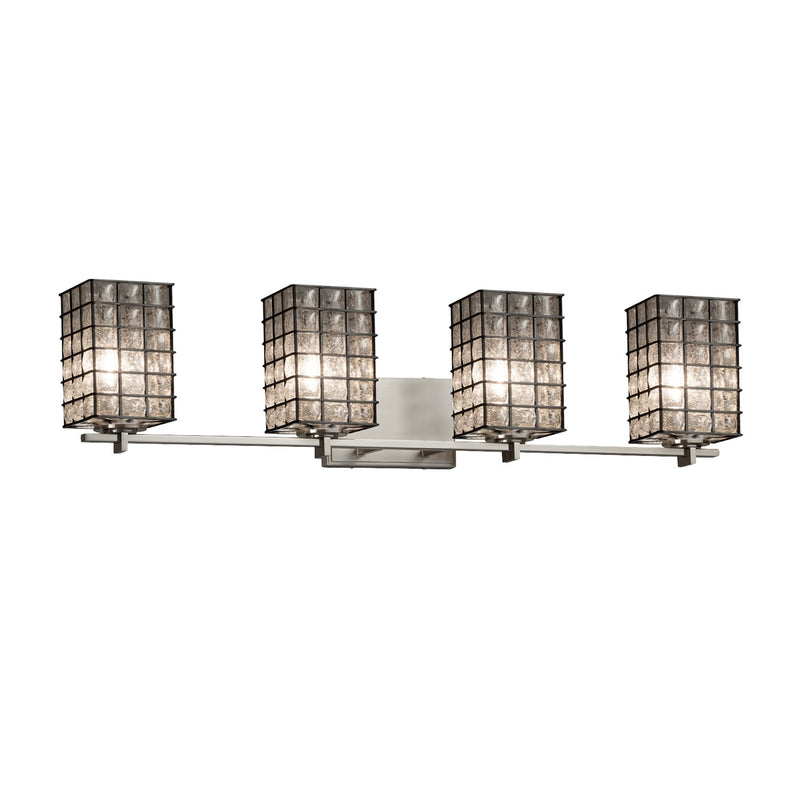 Justice Designs WGL-8444-15-GRCB-NCKL-LED4-2800 LED Bath Bar, Brushed Nickel