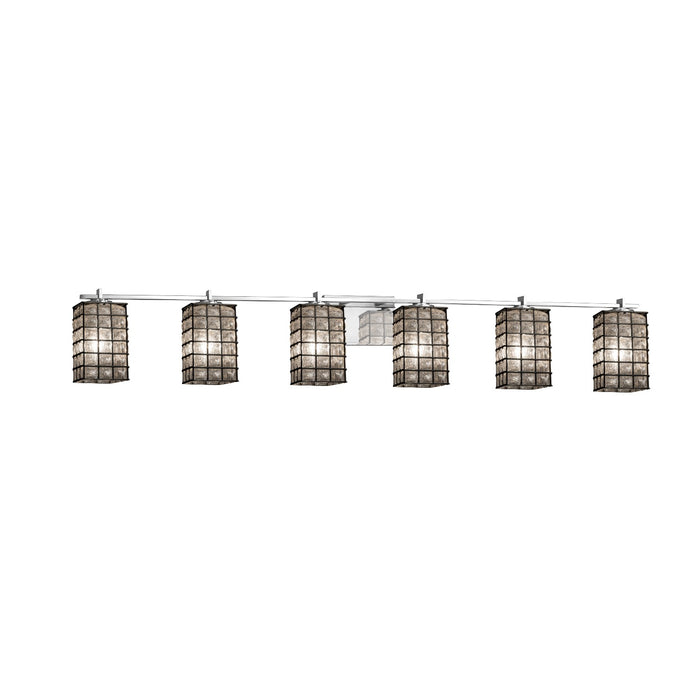 Justice Designs WGL-8446-15-GRCB-CROM Six Light Bath Bar, Polished Chrome