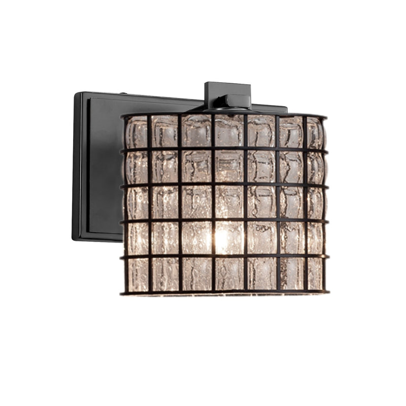 Justice Designs WGL-8447-30-GRCB-MBLK One Light Wall Sconce, Matte Black