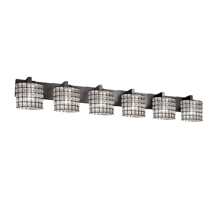 Justice Designs WGL-8926-30-GRCB-MBLK Six Light Bath Bar, Matte Black