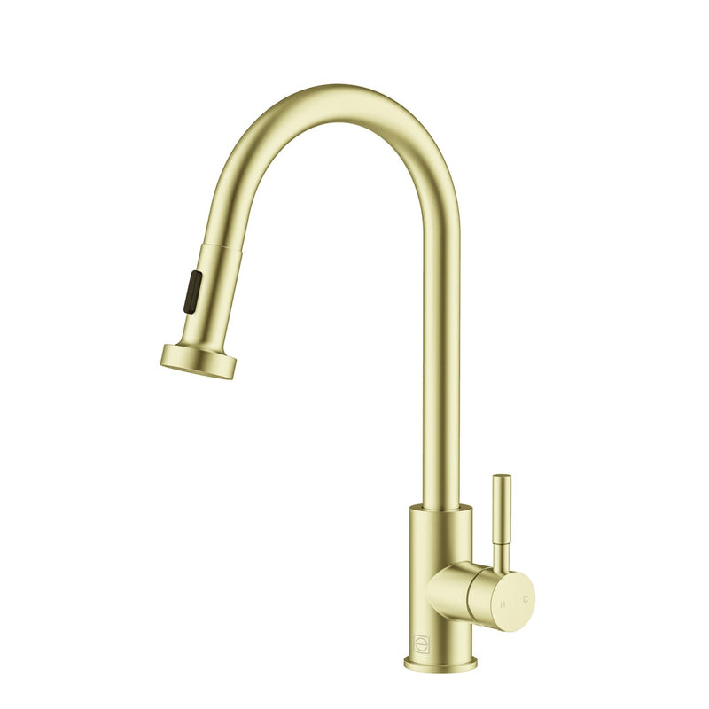 Elegant Lighting FAK-309BGD Kitchen Faucet, Brushed Gold