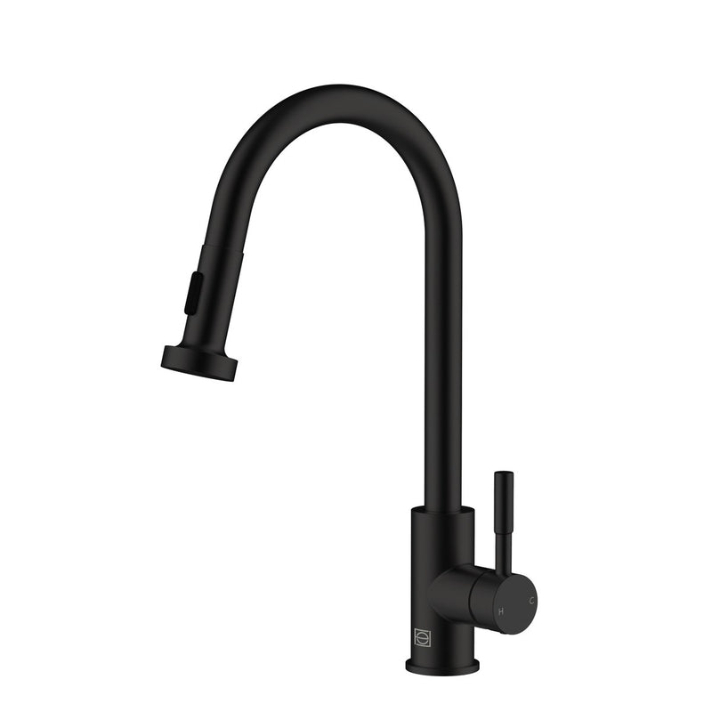 Elegant Lighting FAK-309MBK Kitchen Faucet, Matte Black