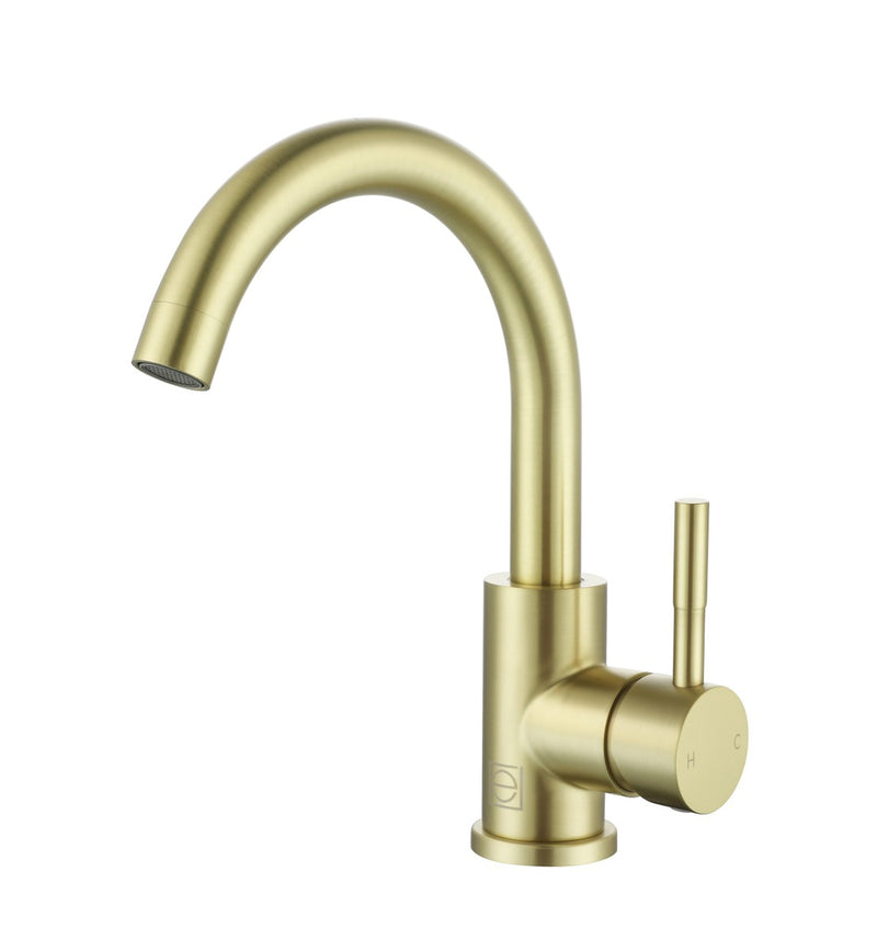 Elegant Lighting FAV-1003BGD Single Handle Bathroom Faucet, Brushed Gold