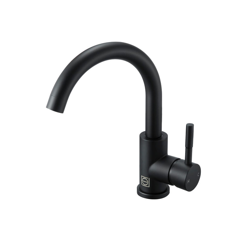 Elegant Lighting FAV-1003MBK Single Handle Bathroom Faucet, Matte Black