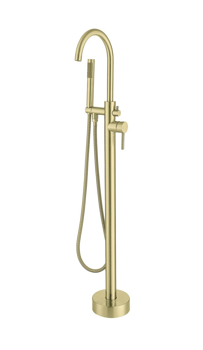 Elegant Lighting FAT-8001BGD Floor Mounted Roman Tub Faucet, Brushed Gold