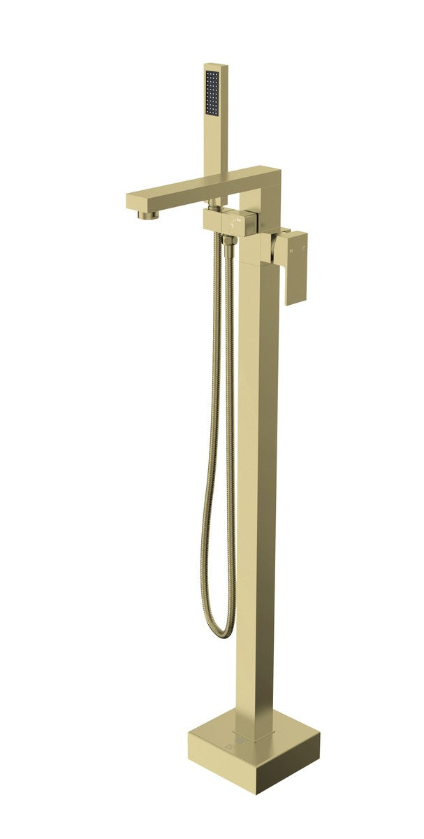 Elegant Lighting FAT-8002BGD Floor Mounted Roman Tub Faucet, Brushed Gold