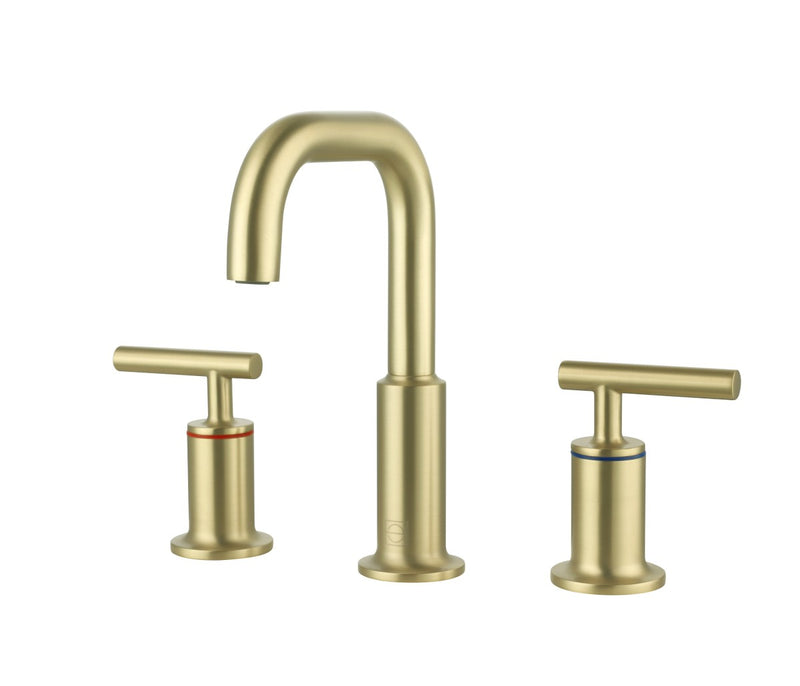 Elegant Lighting FAV-1010BGD Double Handle Bathroom Faucet, Brushed Gold