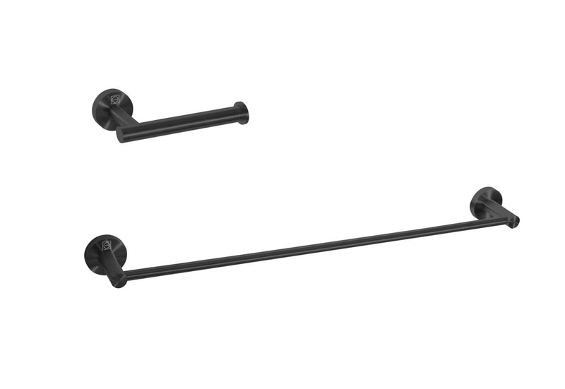 Elegant Lighting HWB-11S2MBK 2-Piece Bathroom Hardware Set, Matte Black