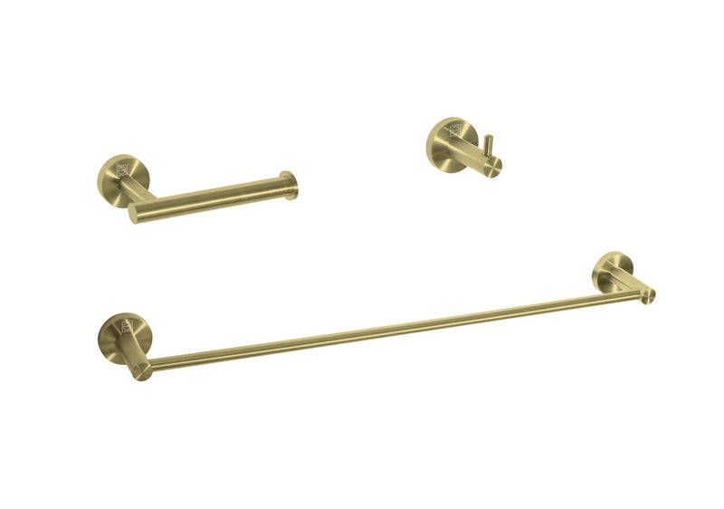 Elegant Lighting HWB-11S3HBGD 3-Piece Bathroom Hardware Set, Brushed Gold