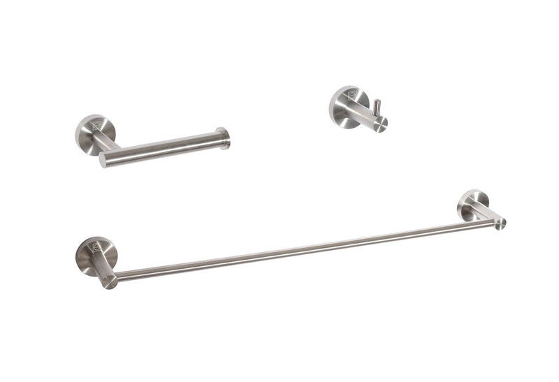 Elegant Lighting HWB-11S3HBNK 3-Piece Bathroom Hardware Set, Brushed Nickel
