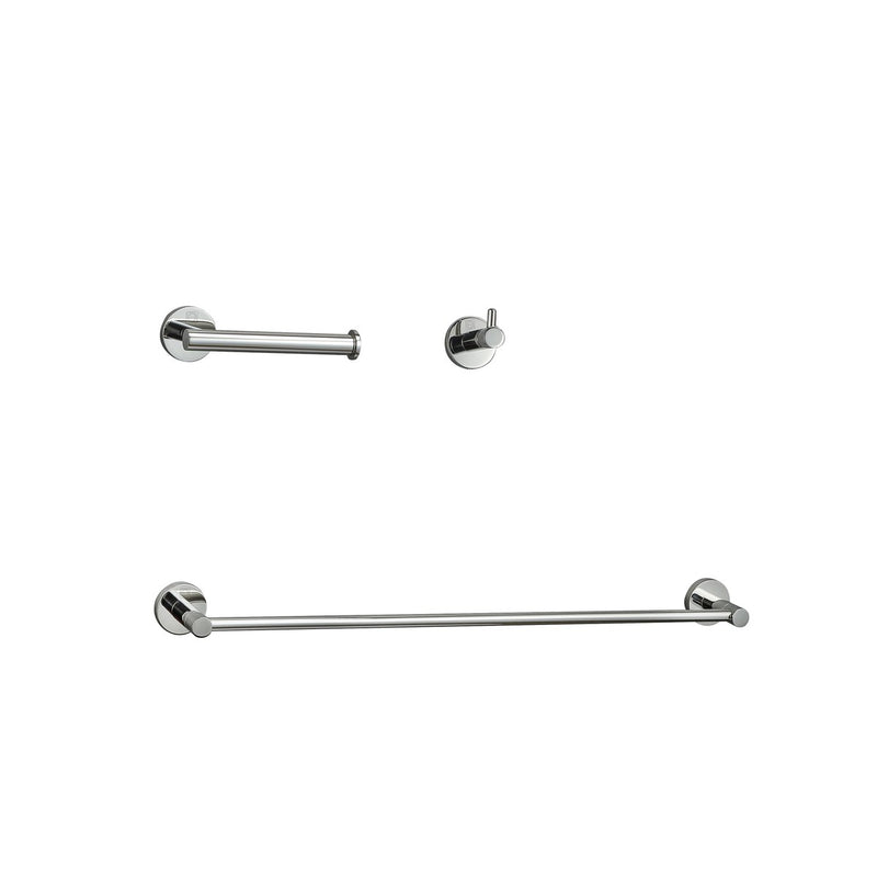 Elegant Lighting HWB-11S3HPCH 3-Piece Bathroom Hardware Set, Chrome