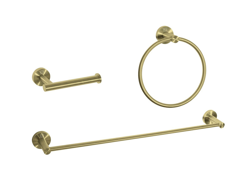 Elegant Lighting HWB-11S3RBGD 3-Piece Bathroom Hardware Set, Brushed Gold