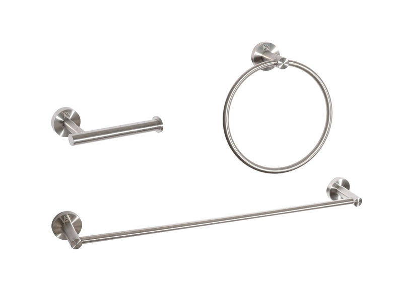 Elegant Lighting HWB-11S3RBNK 3-Piece Bathroom Hardware Set, Brushed Nickel