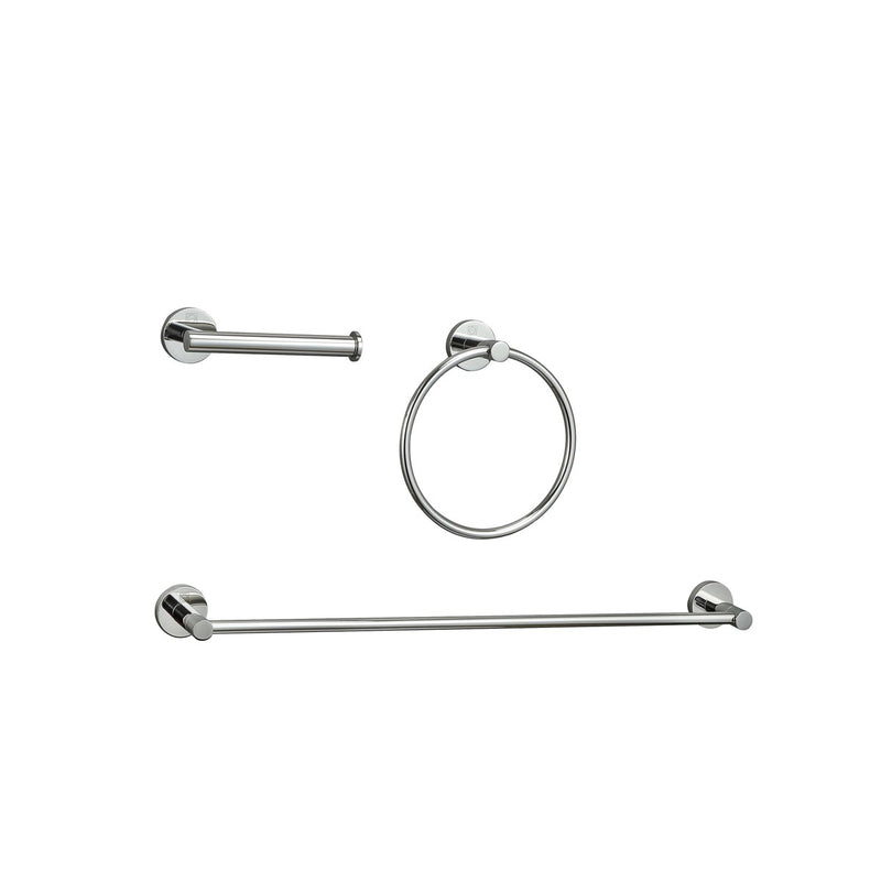 Elegant Lighting HWB-11S3RPCH 3-Piece Bathroom Hardware Set, Chrome