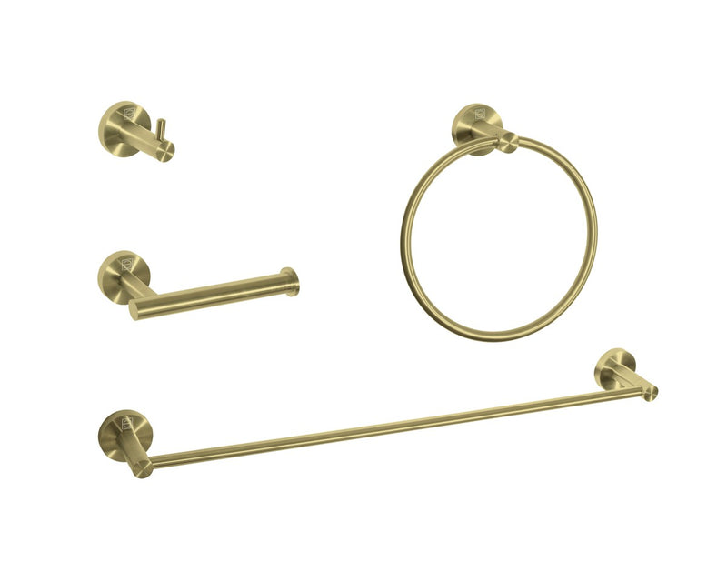 Elegant Lighting HWB-11S4BGD 4-Piece Bathroom Hardware Set, Brushed Gold