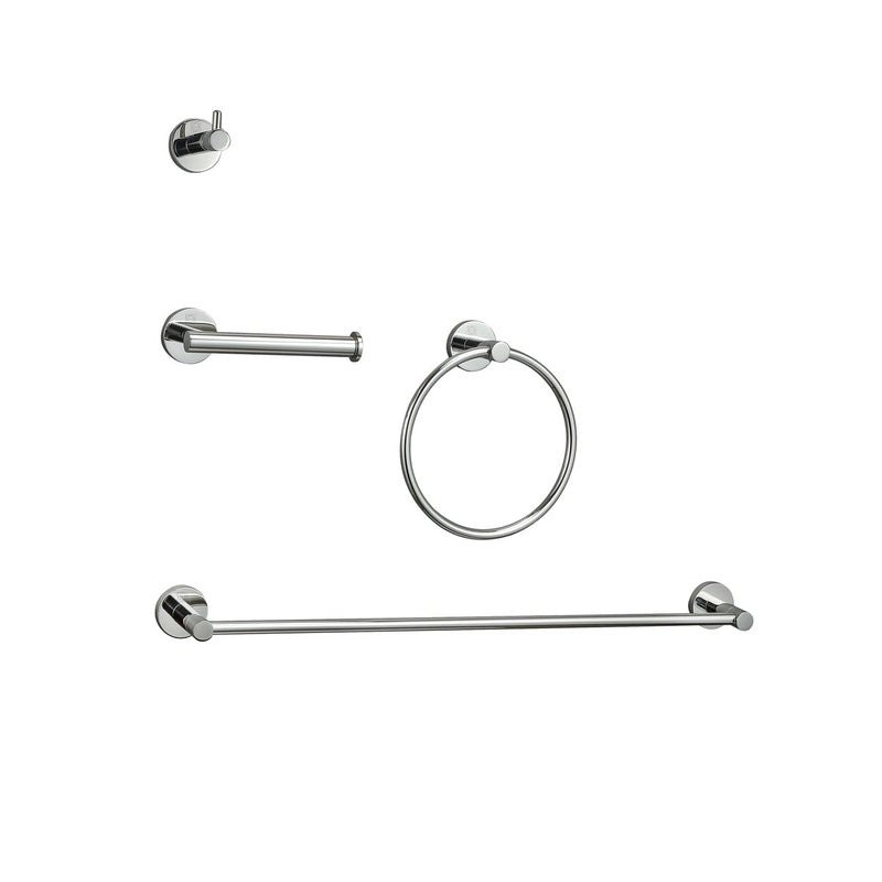 Elegant Lighting HWB-11S4PCH 4-Piece Bathroom Hardware Set, Chrome