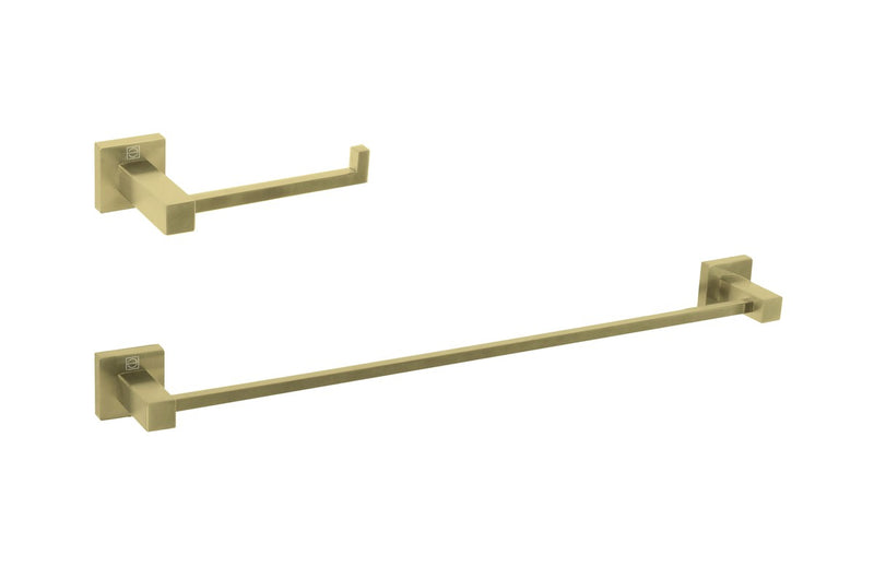 Elegant Lighting HWB-12S2BGD 2-Piece Bathroom Hardware Set, Brushed Gold