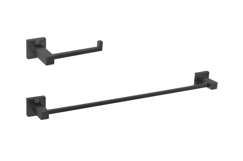 Elegant Lighting HWB-12S2MBK 2-Piece Bathroom Hardware Set, Matte Black