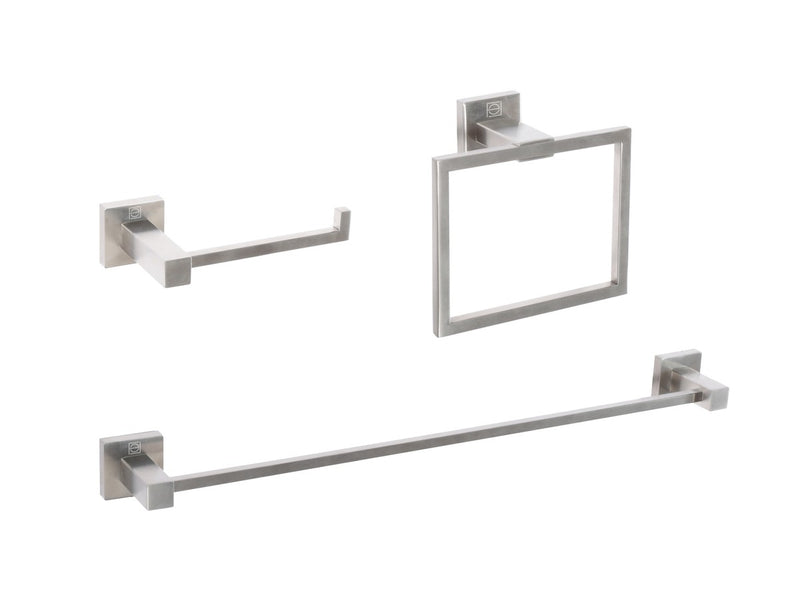 Elegant Lighting HWB-12S3RBNK 3-Piece Bathroom Hardware Set, Brushed Nickel