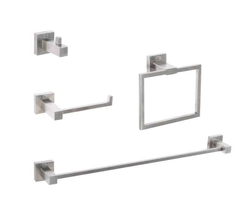 Elegant Lighting HWB-12S4BNK 4-Piece Bathroom Hardware Set, Brushed Nickel