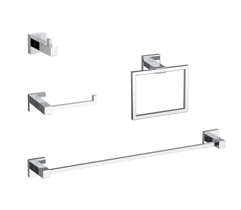 Elegant Lighting HWB-12S4PCH 4-Piece Bathroom Hardware Set, Chrome