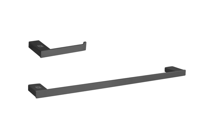 Elegant Lighting HWB-13S2MBK 2-Piece Bathroom Hardware Set, Matte Black