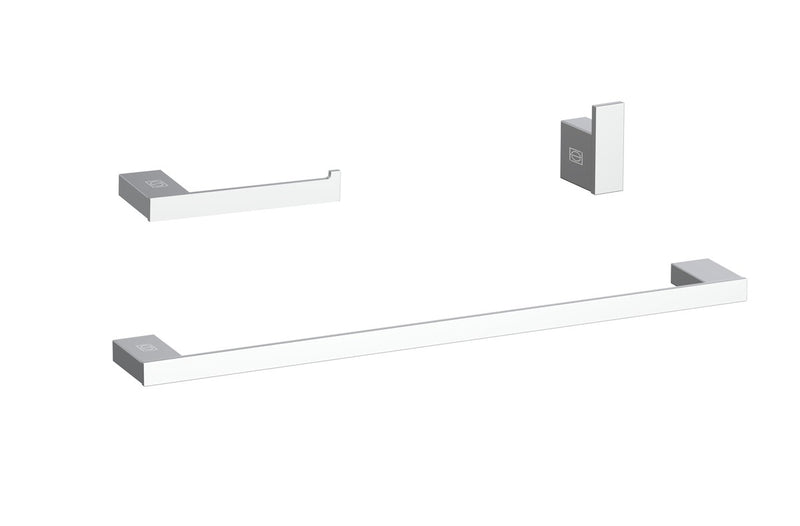 Elegant Lighting HWB-13S3HPCH 3-Piece Bathroom Hardware Set, Chrome