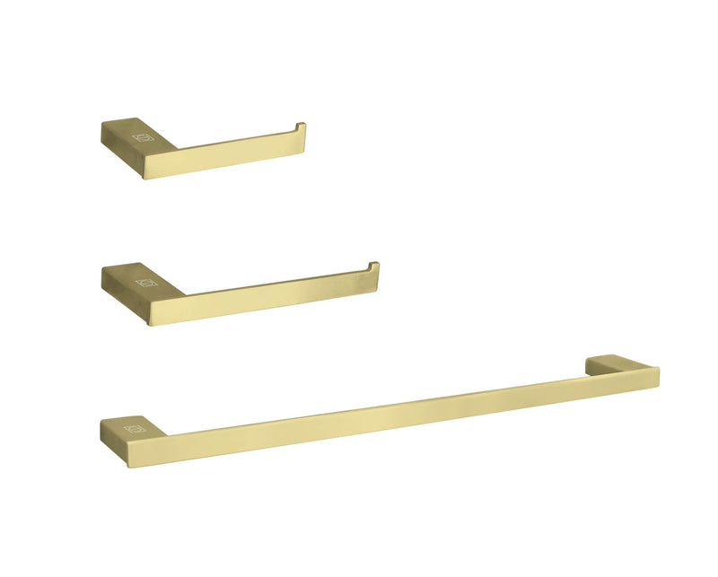 Elegant Lighting HWB-13S3RBGD 3-Piece Bathroom Hardware Set, Brushed Gold