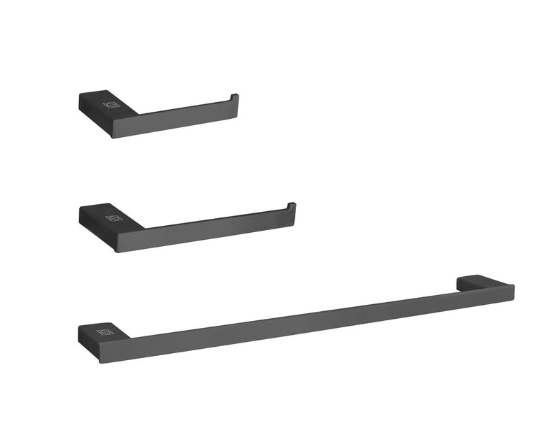 Elegant Lighting HWB-13S3RMBK 3-Piece Bathroom Hardware Set, Matte Black