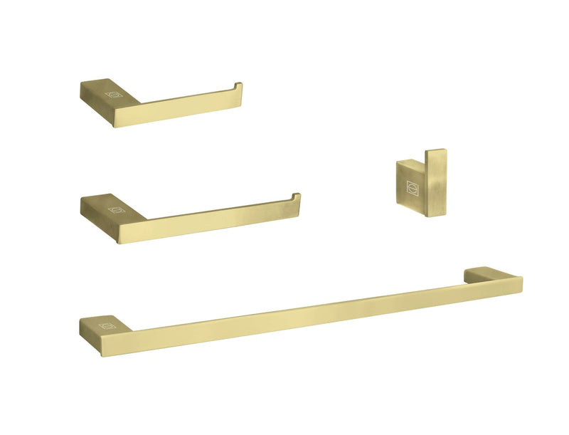 Elegant Lighting HWB-13S4BGD 4-Piece Bathroom Hardware Set, Brushed Gold