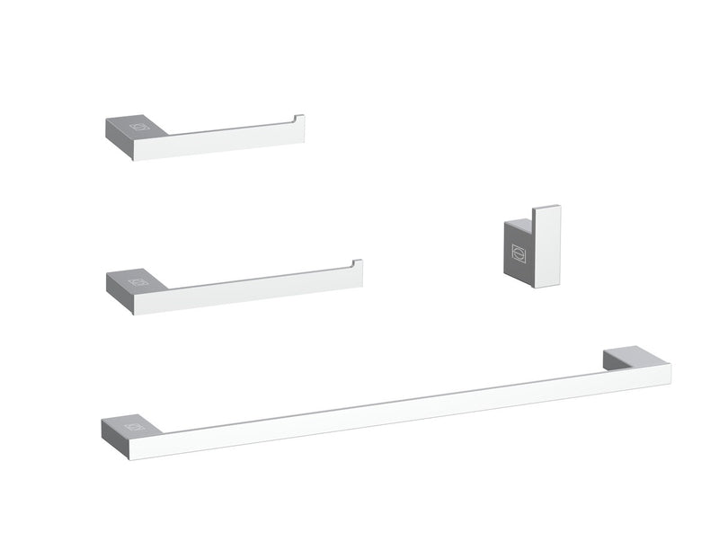 Elegant Lighting HWB-13S4PCH 4-Piece Bathroom Hardware Set, Chrome
