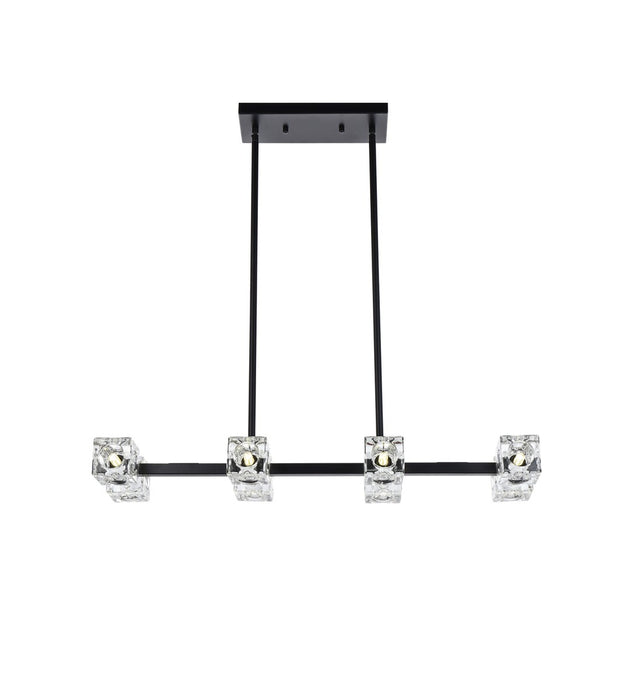Elegant Lighting LD920D30BK Eight Light Pendant, Black