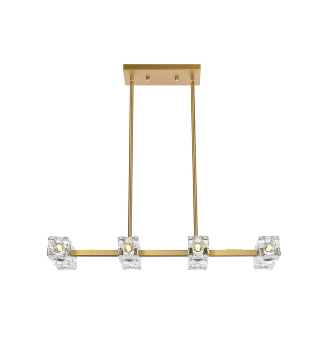 Elegant Lighting LD920D30SG Eight Light Pendant, Satin Gold