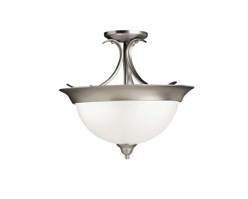 Kichler 3623NI Three Light Semi Flush Mount, Brushed Nickel
