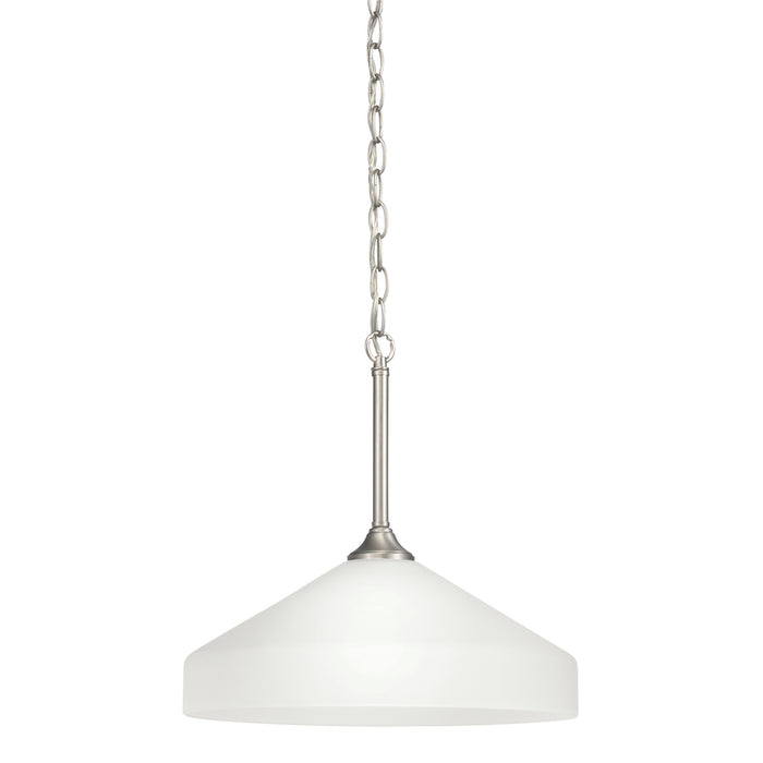 Kichler 3349NI One Light Pendant, Brushed Nickel