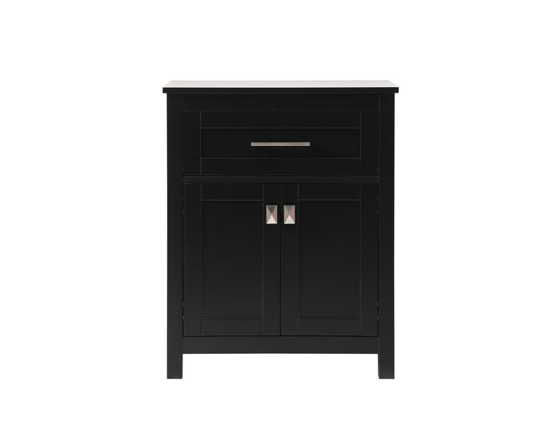 Elegant Lighting SC012430BK Bathroom Storage Freestanding Cabinet, Black