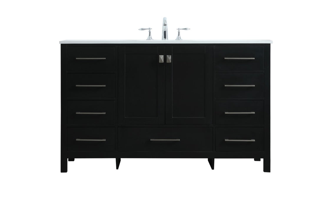 Elegant Lighting VF18854BK SIngle Bathroom Vanity, Black