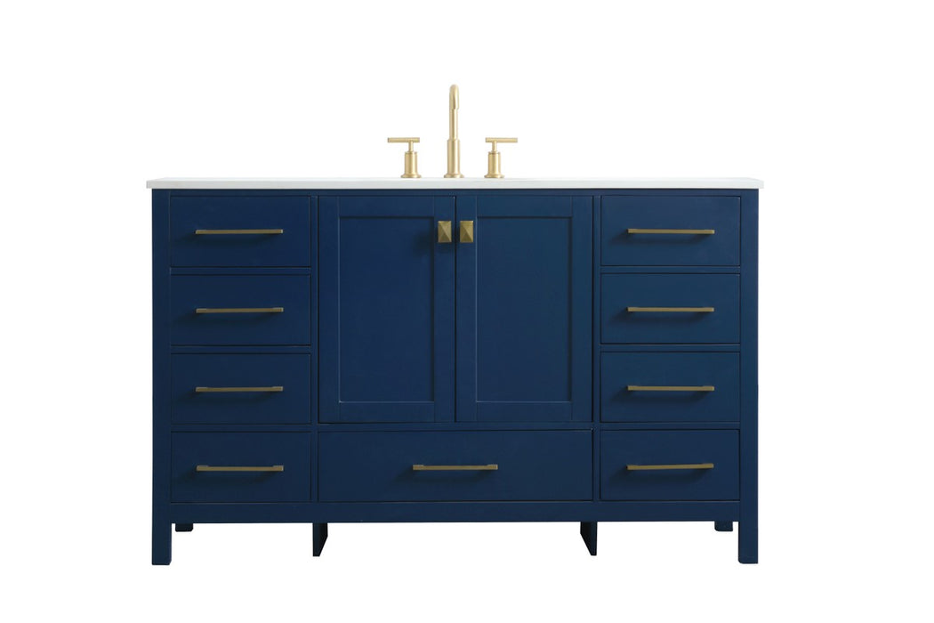 Elegant Lighting VF18854BL SIngle Bathroom Vanity, Blue
